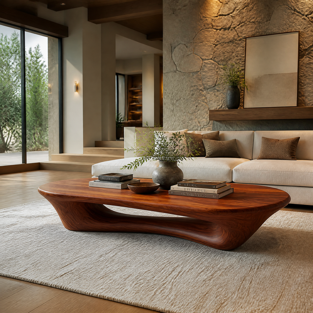 Valthera Sculpted Solid Wood Coffee Table SPA235732
