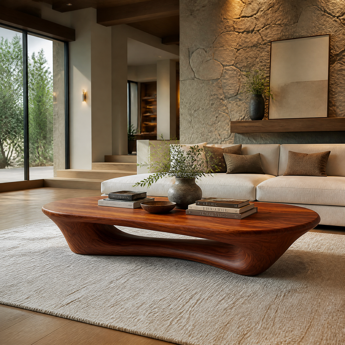 Valthera Sculpted Solid Wood Coffee Table SPA235732