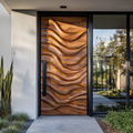 Veltrava Sculpted Solid Wood Rectangular Single Door