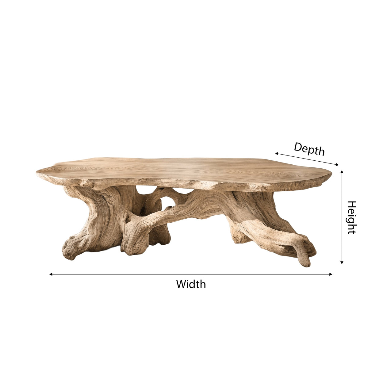 Zylara Live Edge Solid Wood Coffee Table