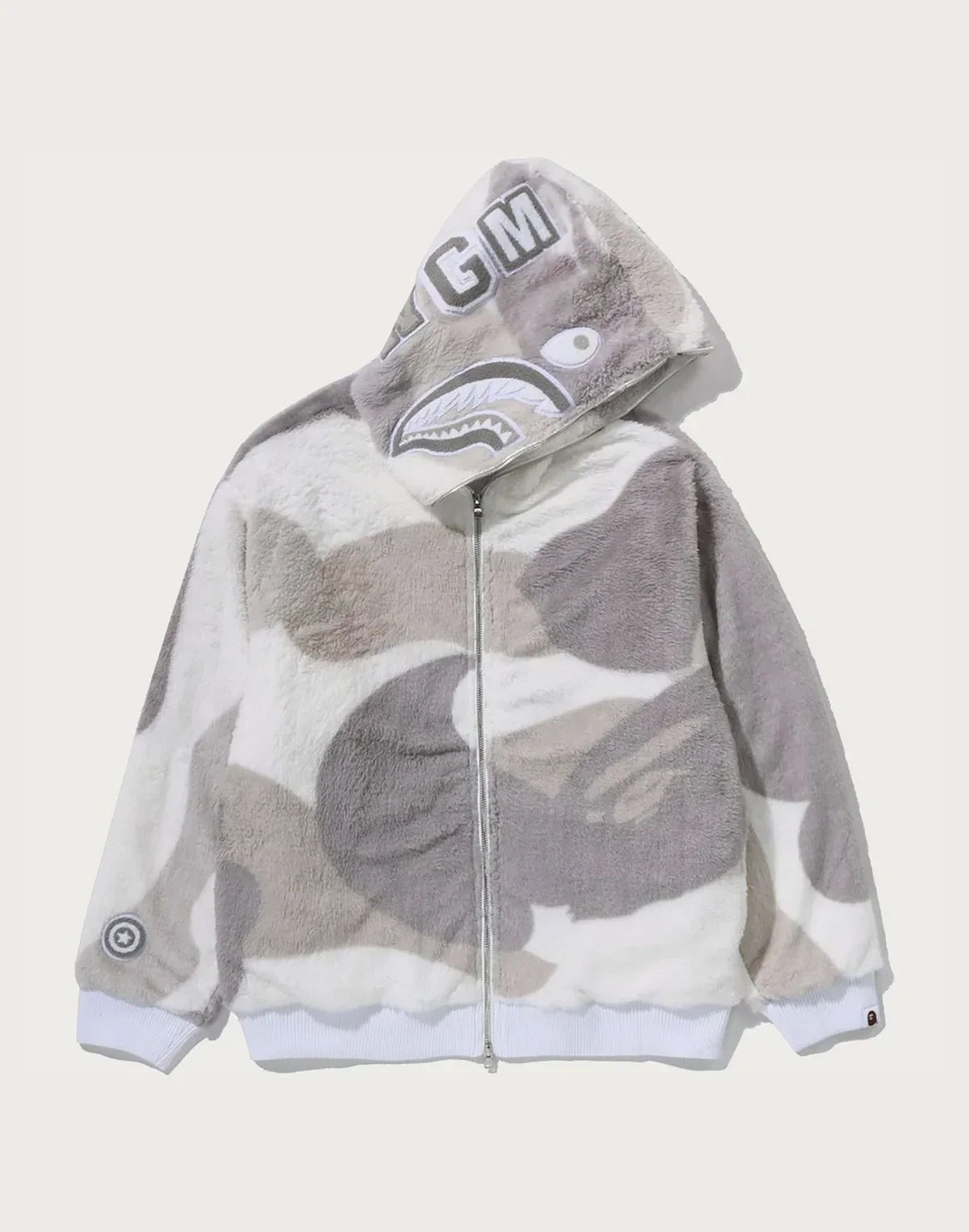 Camo Sherpa Full-Zip Jacket - Black
