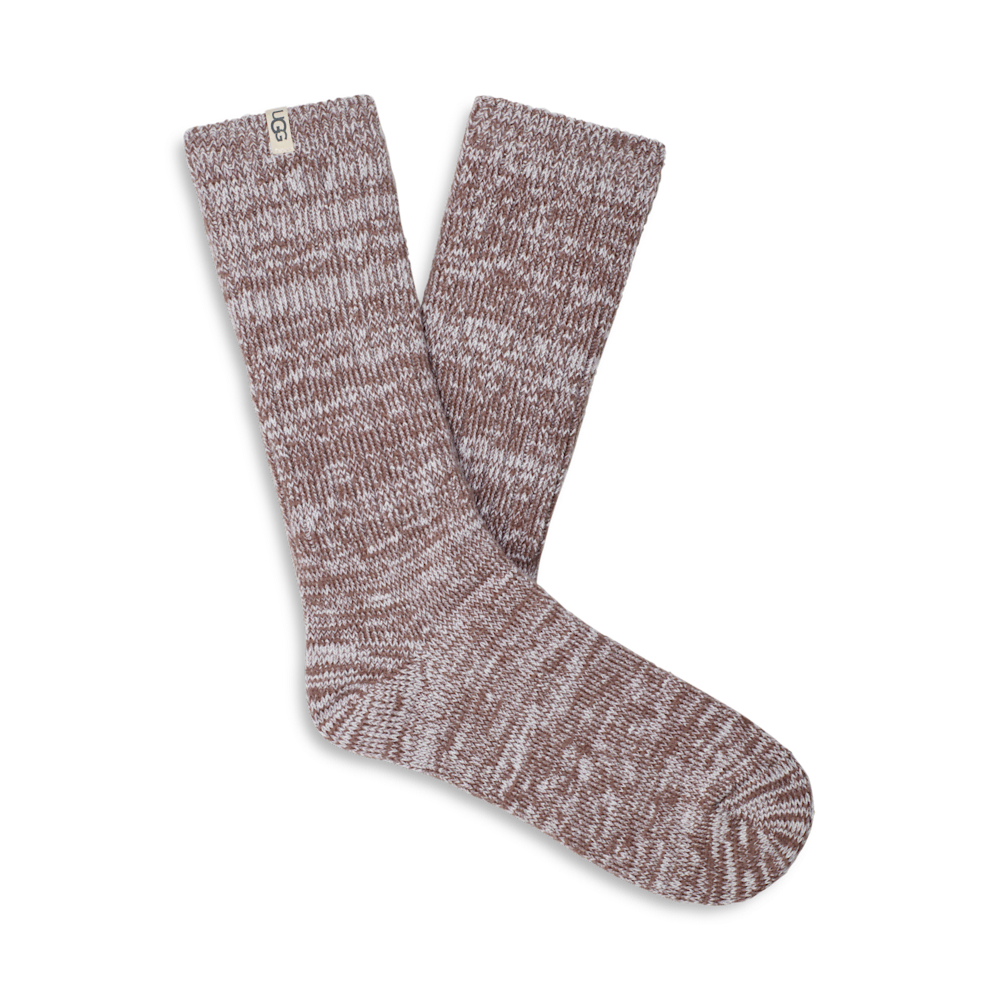 Women's Rib Knit Slouchy Crew Socks - Sand