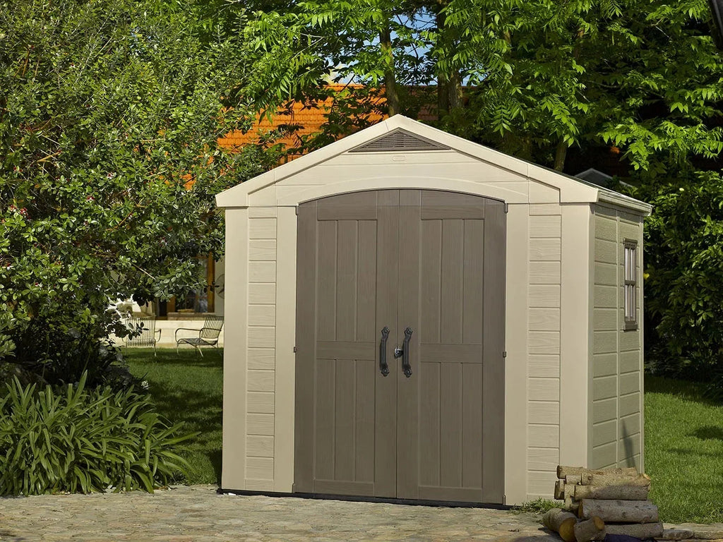 Keter Resin Outdoor Storage Shed, Taupe, 8 x 11 Foot - Factor