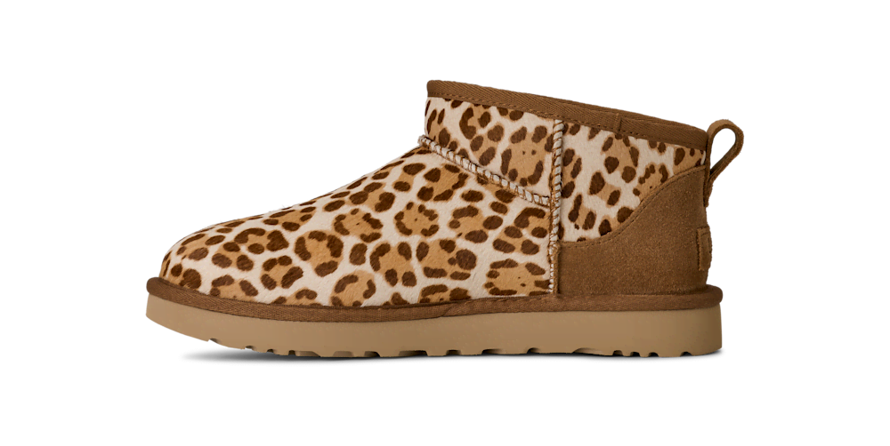 Women's Cow Hair Mini Boot - Leopard Print