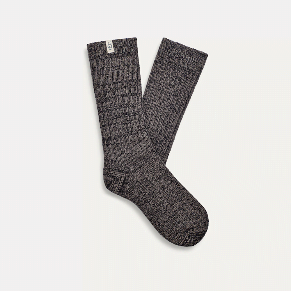 Women's Rib Knit Slouchy Crew Socks - Sand