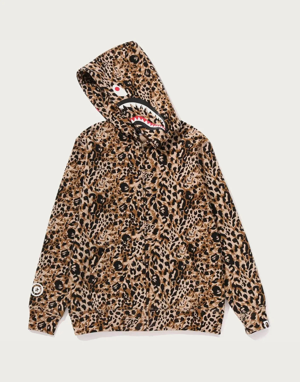 Kids' Leopard Print Zip Hoodie - Beige