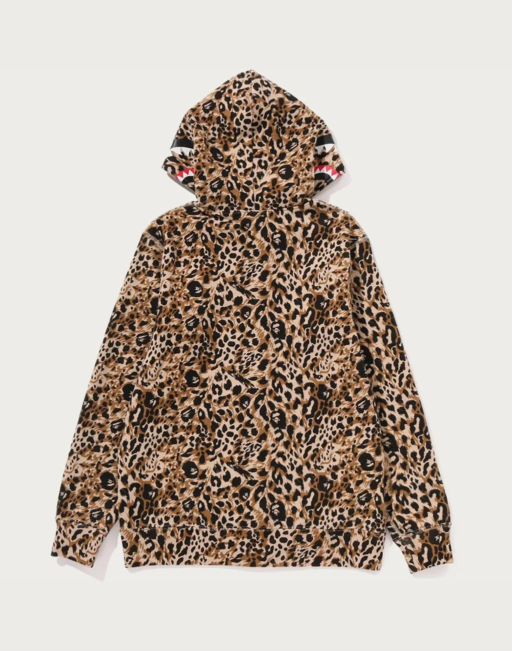Kids' Leopard Print Zip Hoodie - Beige