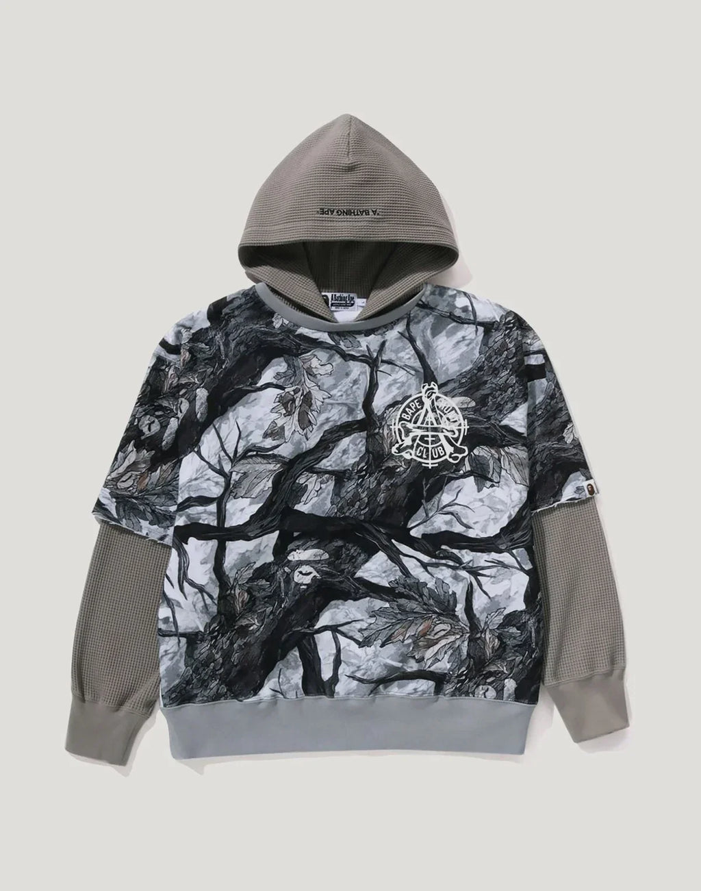Men's Layered Camouflage Pullover Hoodie - Brown