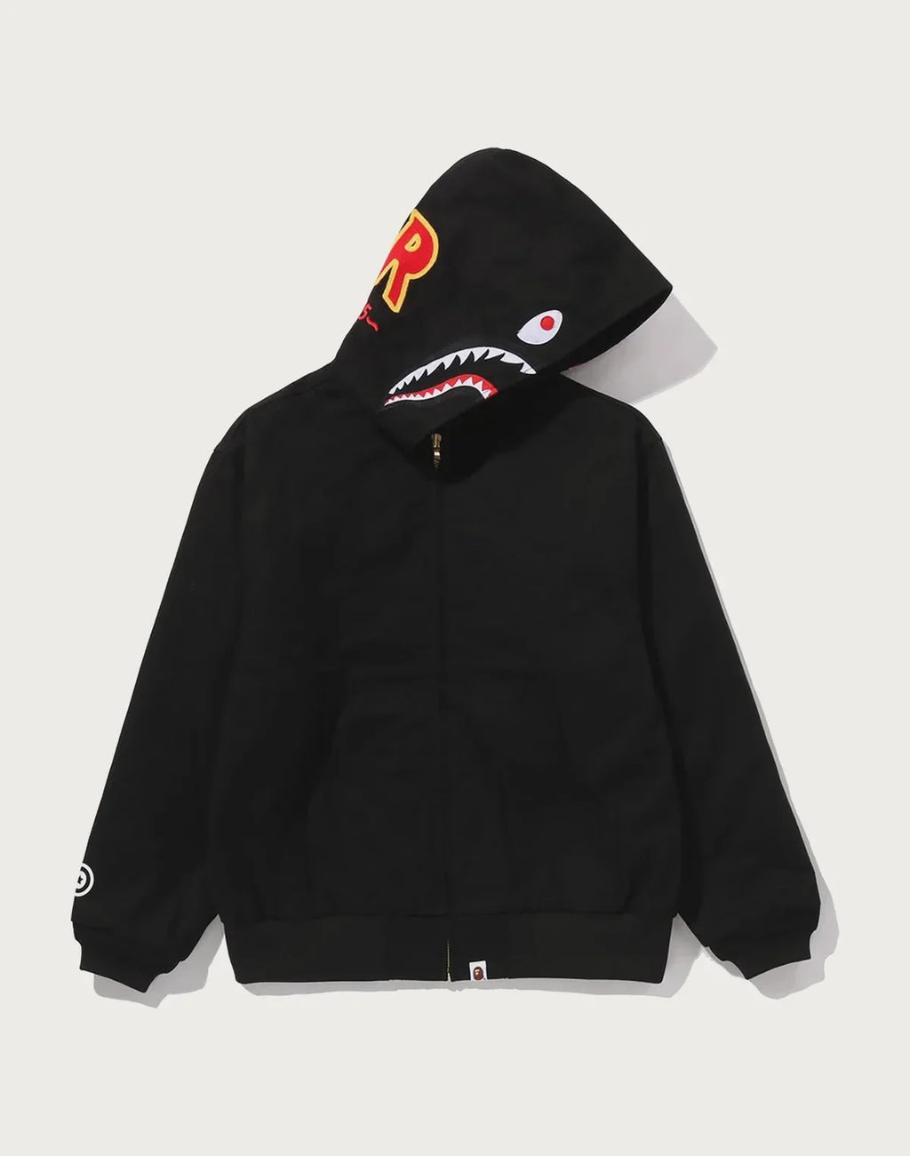 Men's Graphic Work Hoodie Jacket - Black