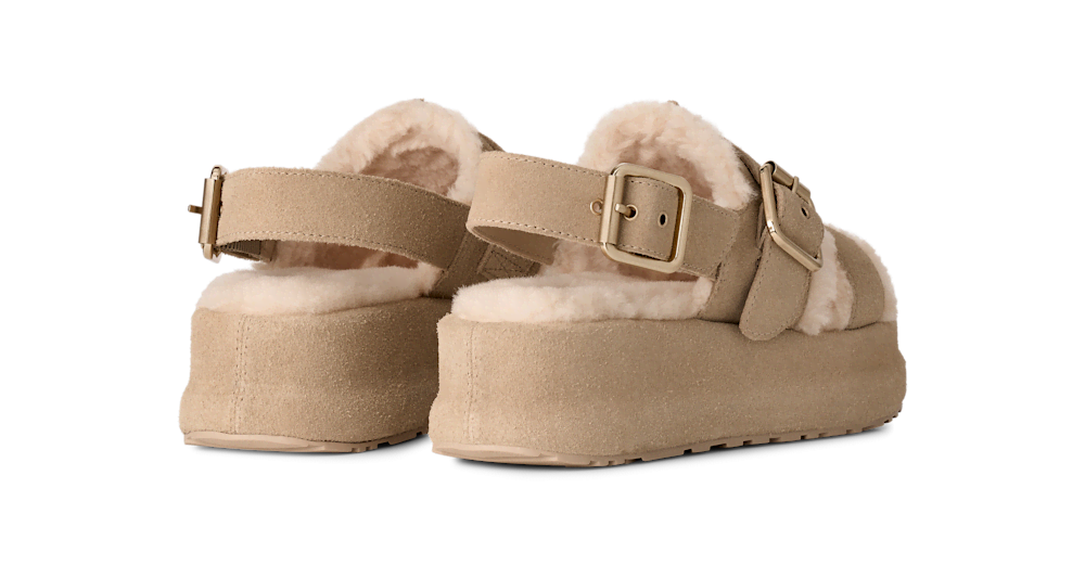 Women's Suede Platform Sandal - Mustard