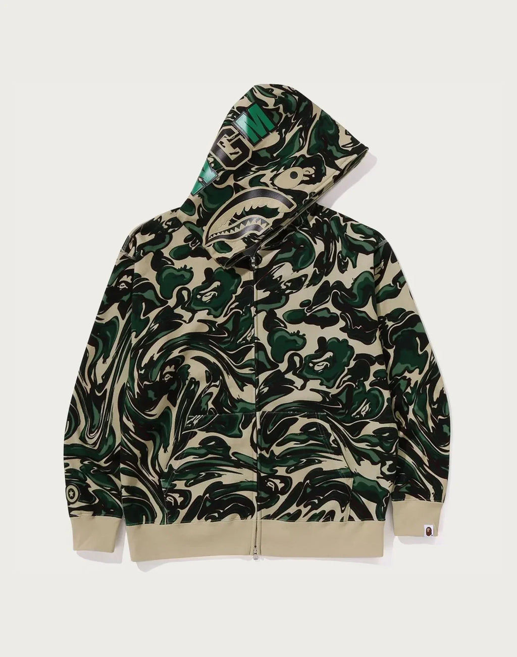 Relaxed Full-Zip Cotton Hoodie - Green