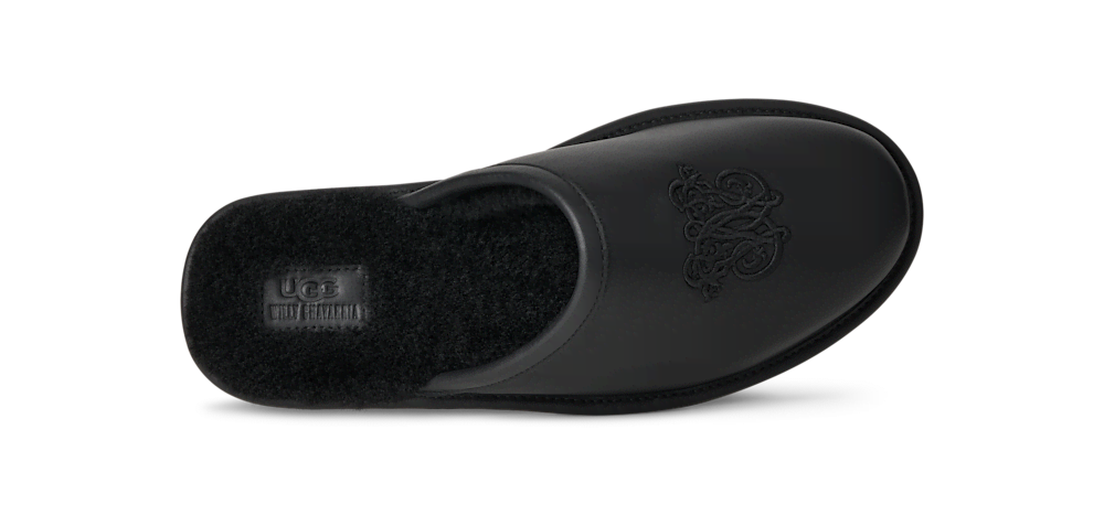 All-Gender Leather Hotel Slipper - Black