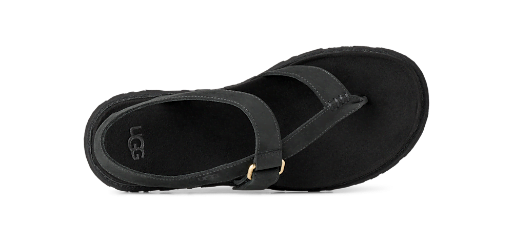 Women's Asymmetrical Toe-Post Sandal - Black