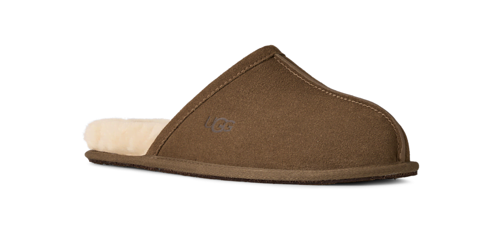 Men's Suede Open-Back Slipper - Brown