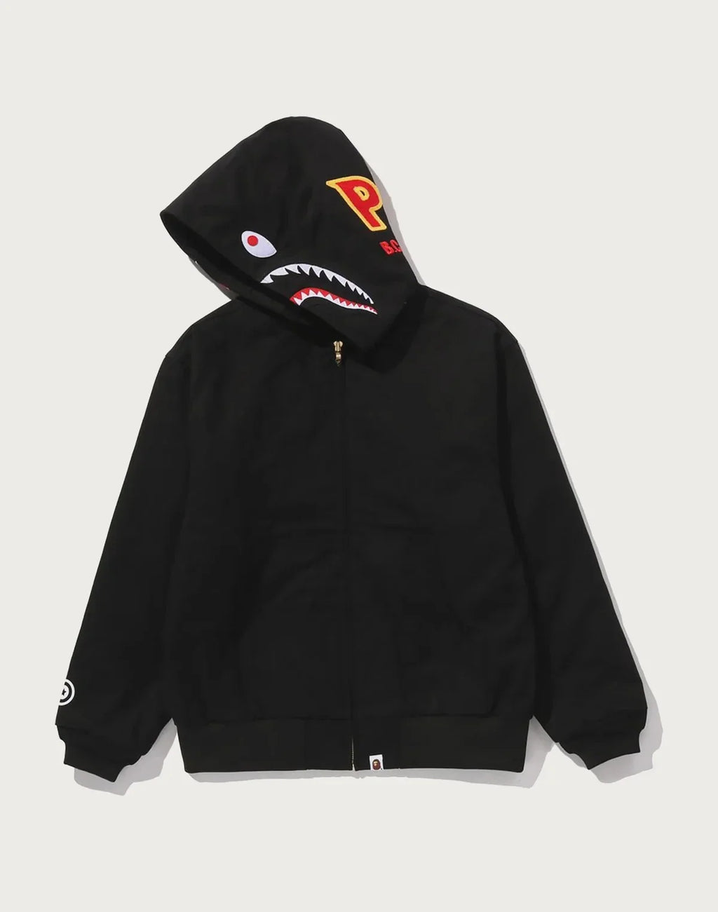 Men's Graphic Work Hoodie Jacket - Black