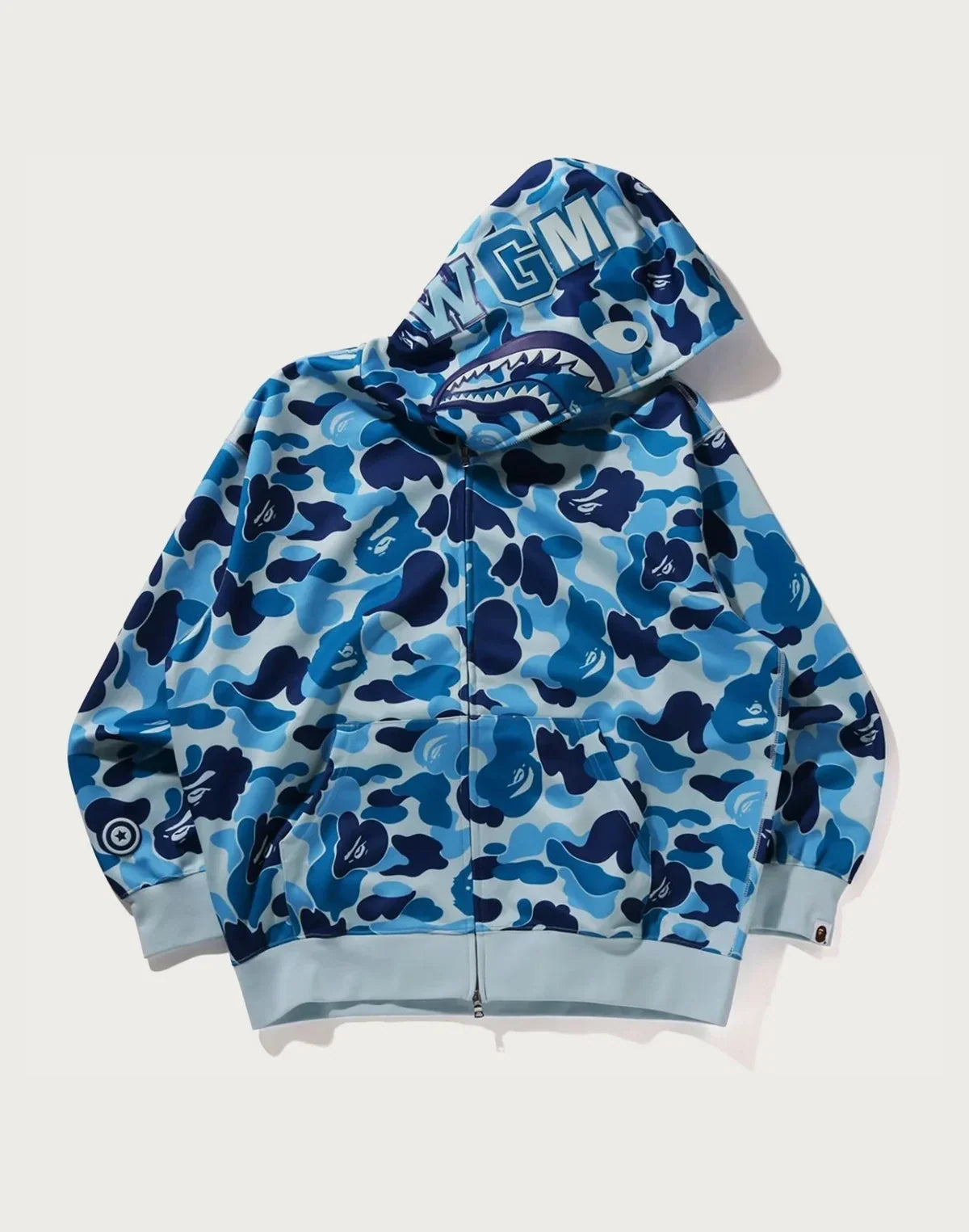 Relaxed Polyester Camo Full-Zip Hoodie - Green