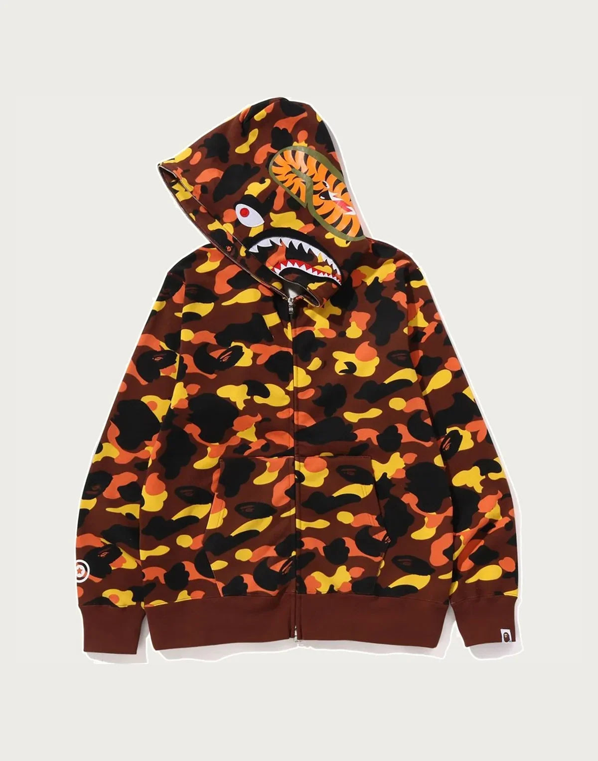 Cotton Camo Full-Zip Hoodie - Orange