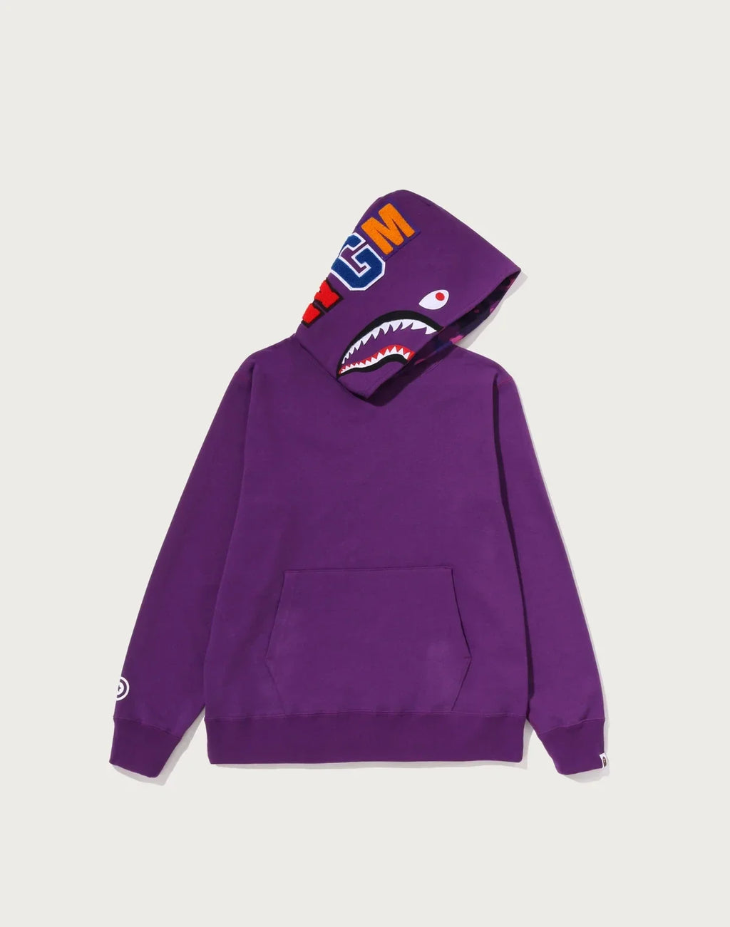 Camo Print Pullover Hoodie - Purple