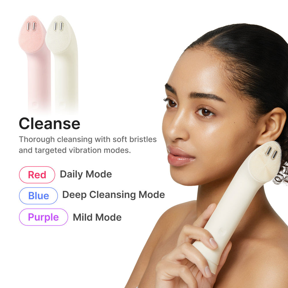 Pink Facial Roller & Cleansing Device Set