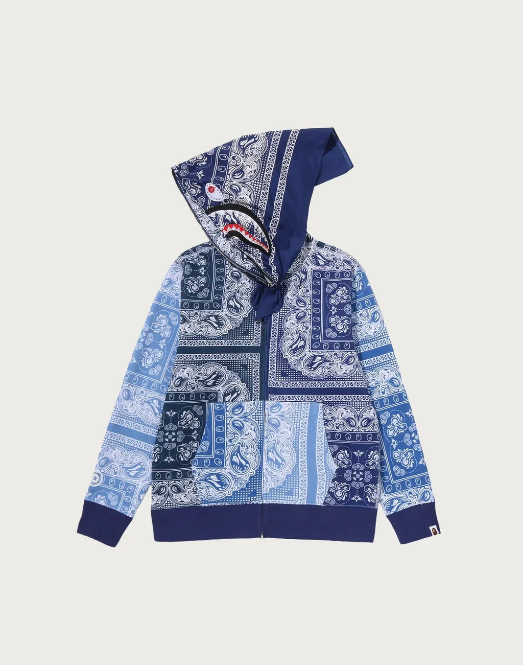 Paisley Full-Zip Graphic Hoodie - Navy
