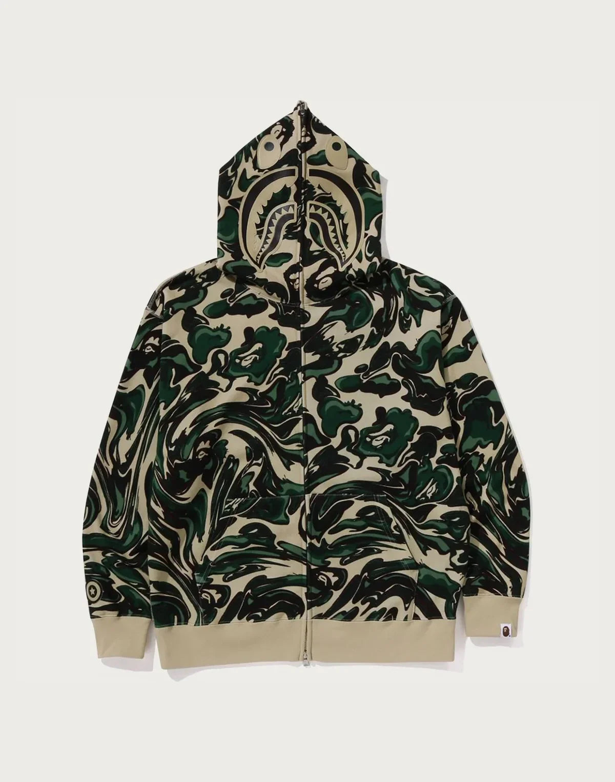Relaxed Full-Zip Cotton Hoodie - Green