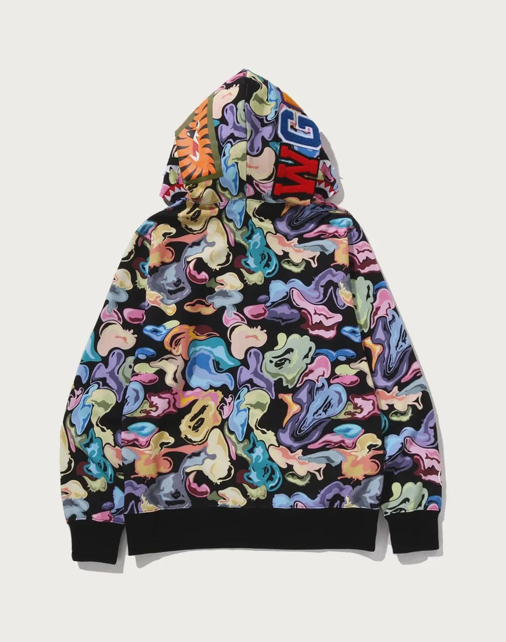 Camo Full-Zip Fleece Hoodie - Black
