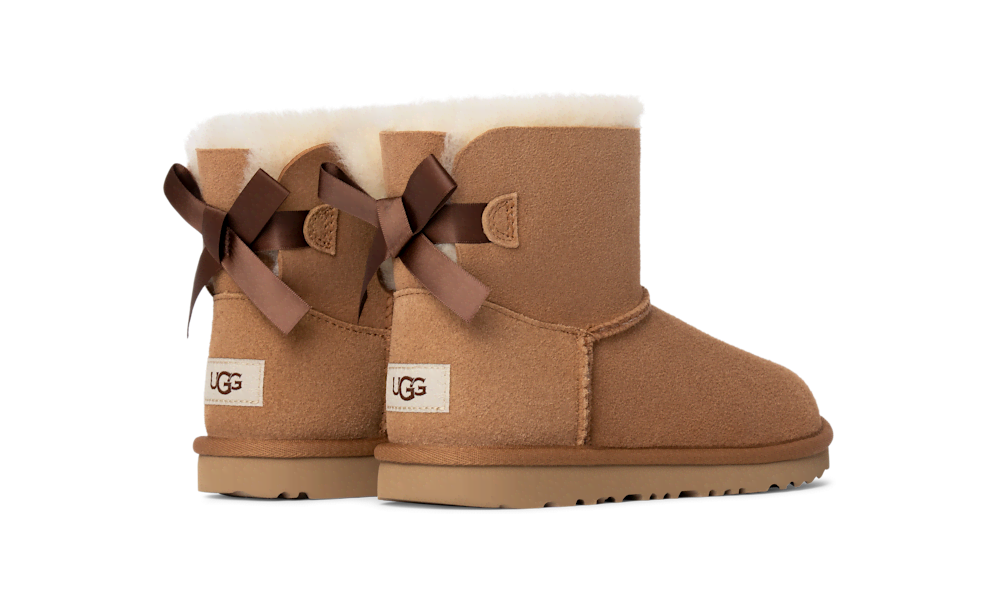 Kids' Mini Sheepskin Bow Boot - Brown