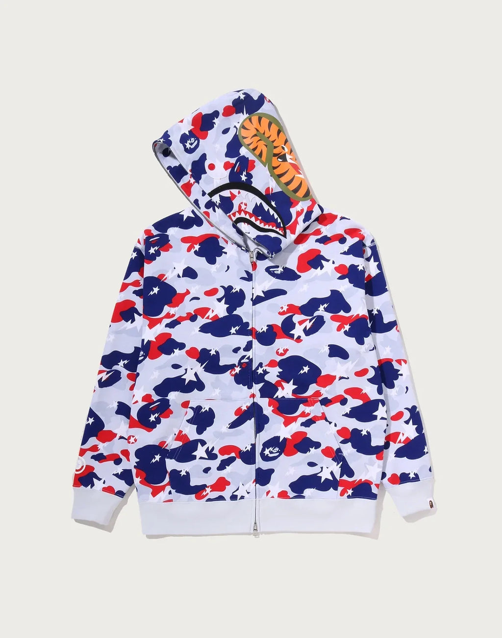 Relaxed Full-Zip Cotton Hoodie - Blue