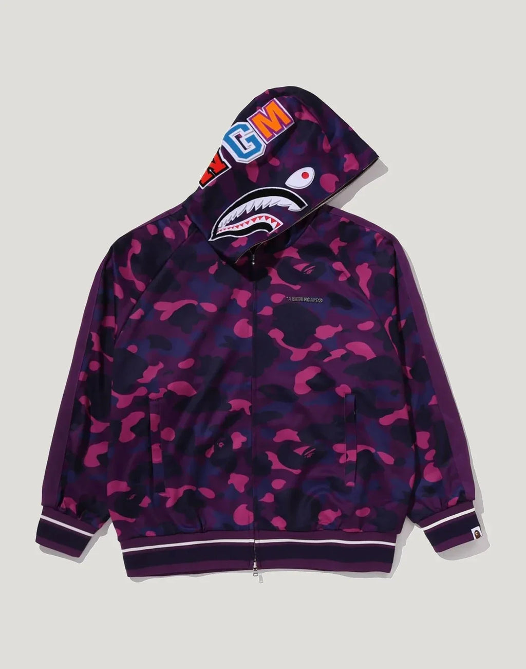 Camo Hooded Track Jacket - Purple