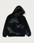 Camo Sherpa Full-Zip Jacket - Black