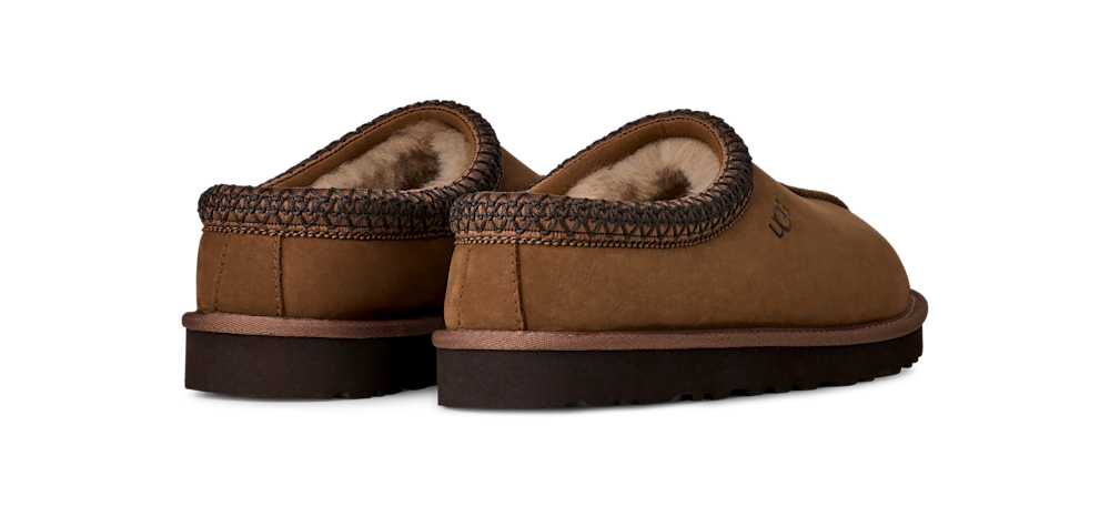 Men's Nubuck Sheepskin Slip-On Clog - Chestnut