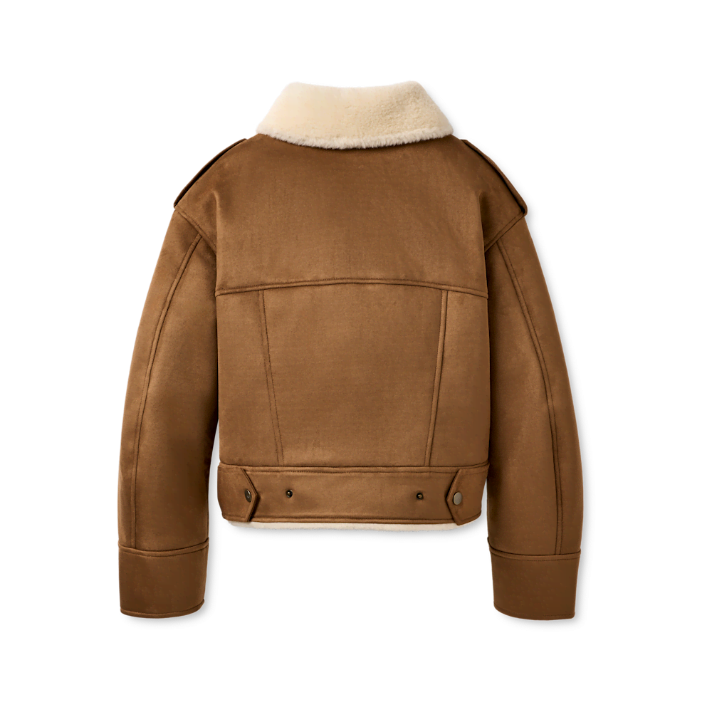 Women's Faux Suede Shearling Moto Jacket