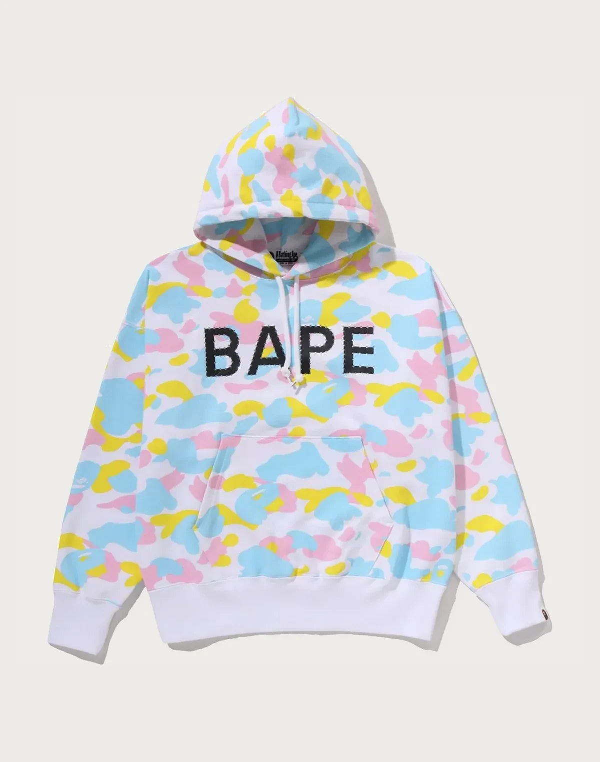 Women's Oversized Camouflage Pullover Hoodie - White