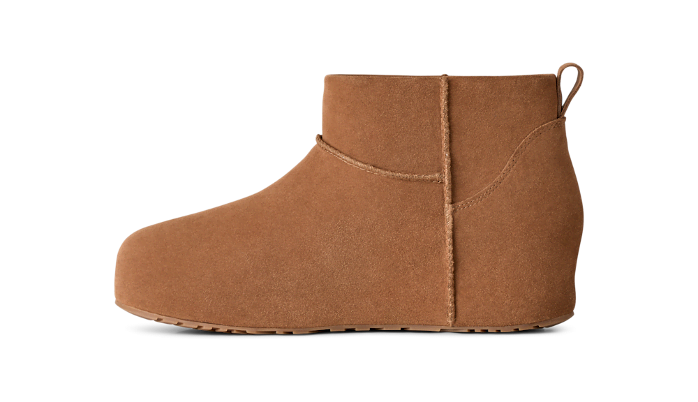Women's Suede Mini Platform Boot - Black