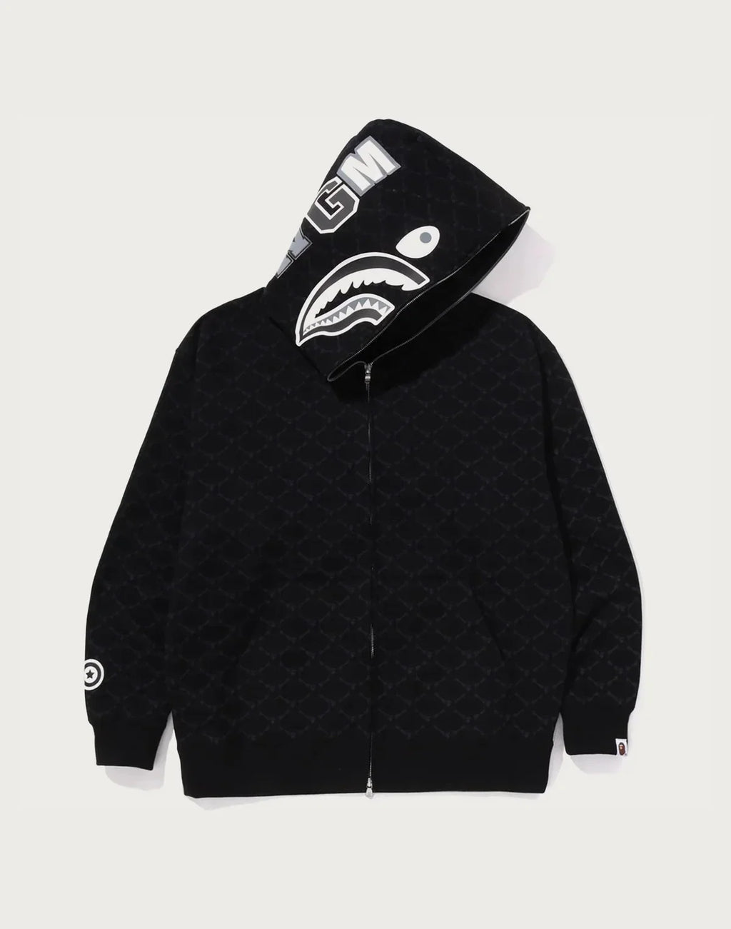 Relaxed Monogram Full-Zip Hoodie - Brown