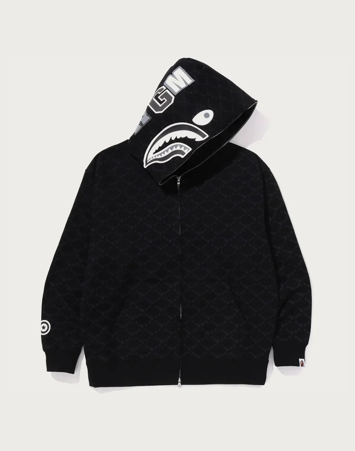 Relaxed Monogram Full-Zip Hoodie - Brown