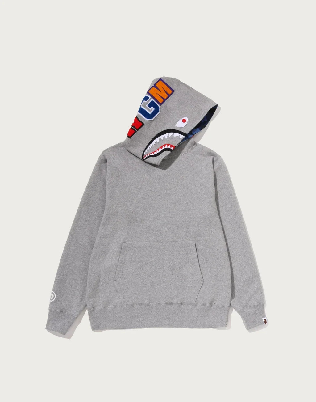 Camo Print Pullover Hoodie - Gray