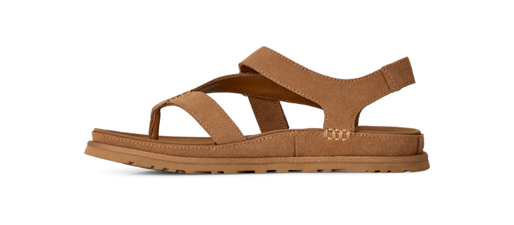 Women's Suede Toe-Post Sandal - Wheat