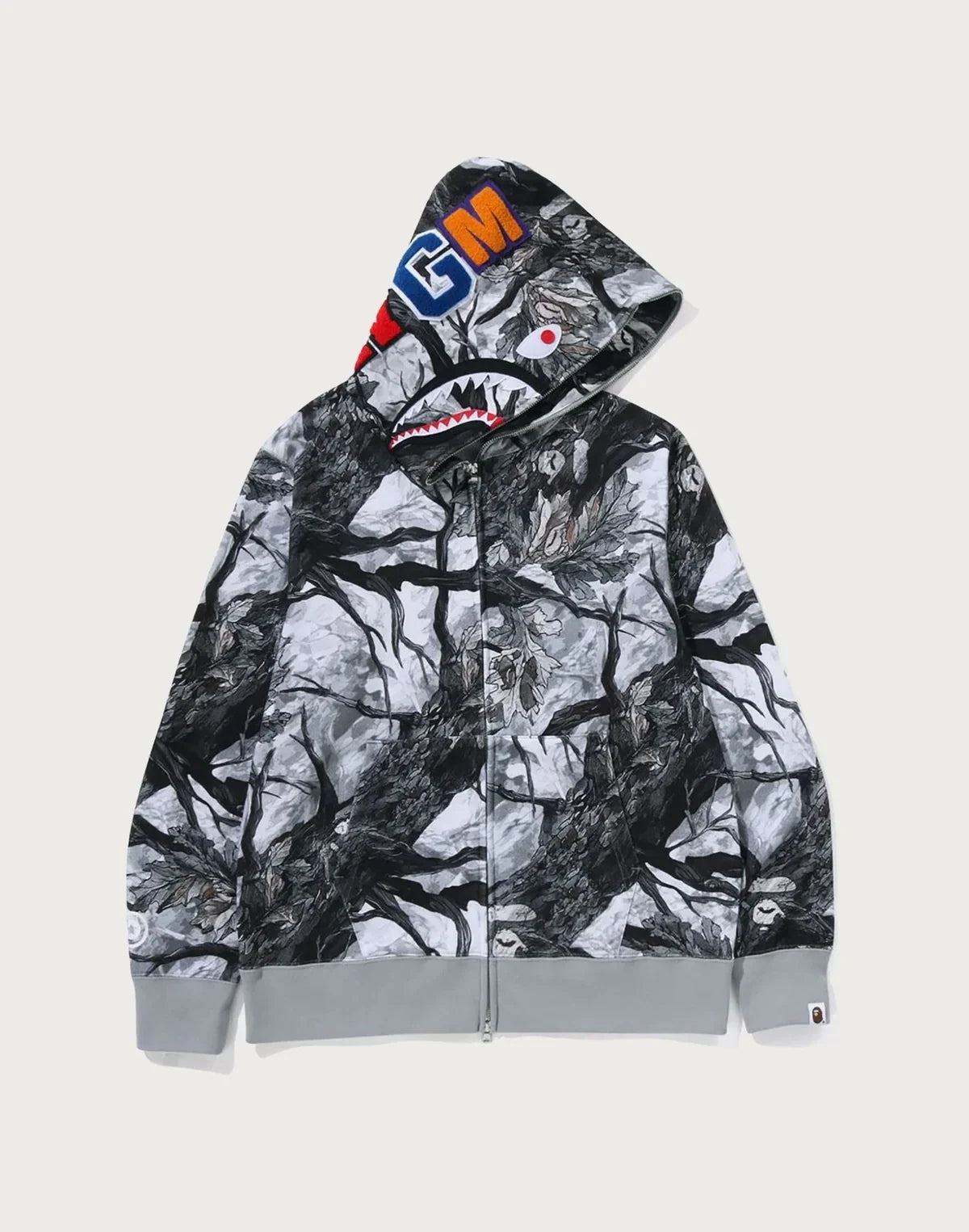 Cotton Tree Camo Full-Zip Hoodie - White