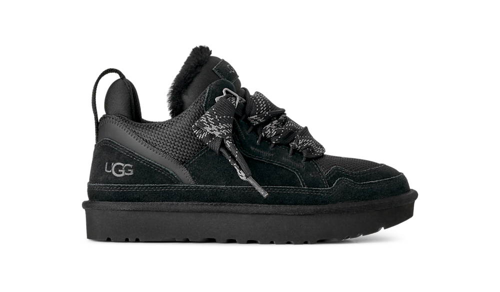 Women's Suede Mesh Lace-Up Sneaker - Black