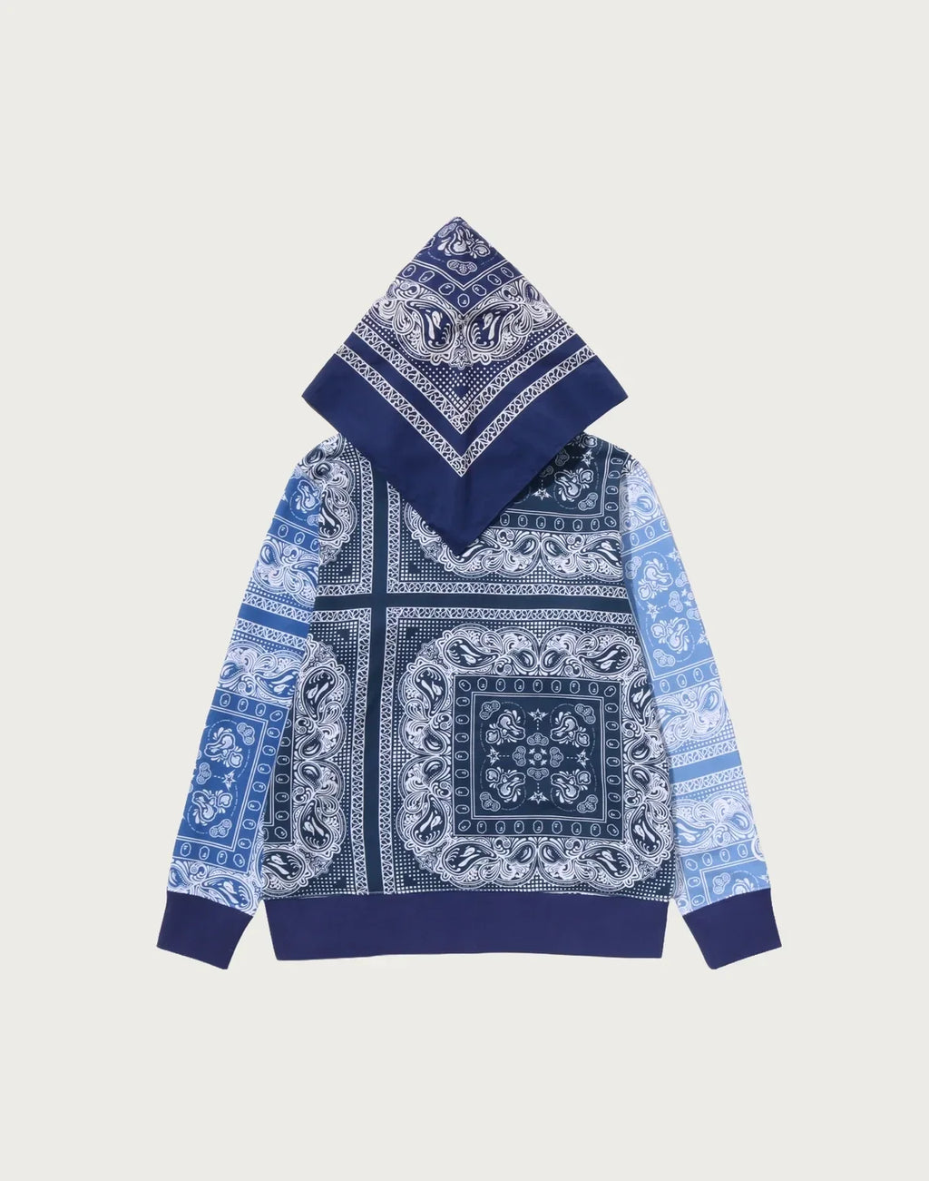 Paisley Full-Zip Graphic Hoodie - Navy