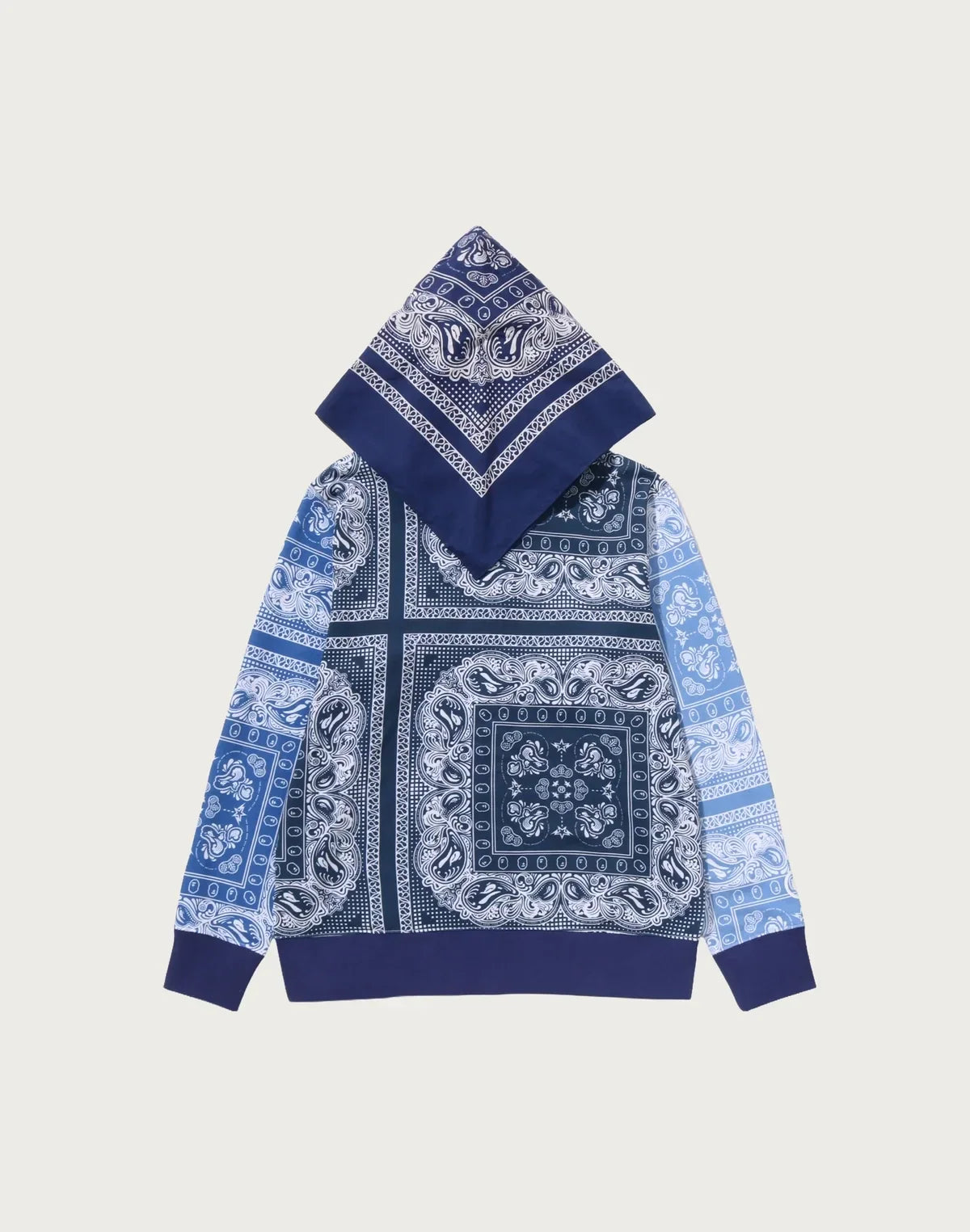 Paisley Full-Zip Graphic Hoodie - Navy