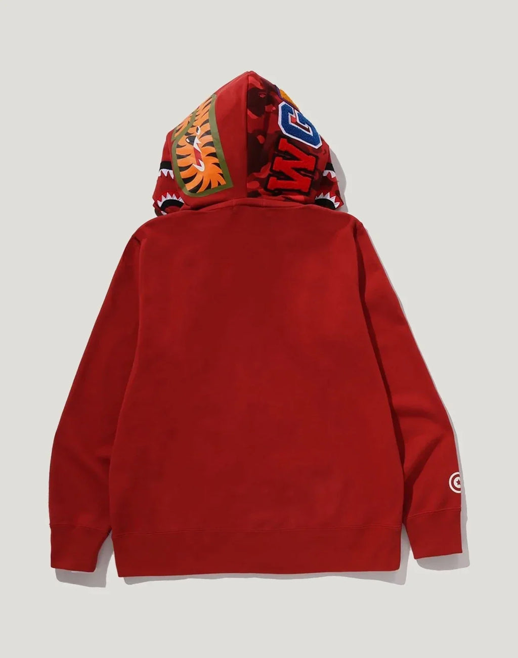 Cotton Camo Double-Hood Full-Zip Hoodie - Red