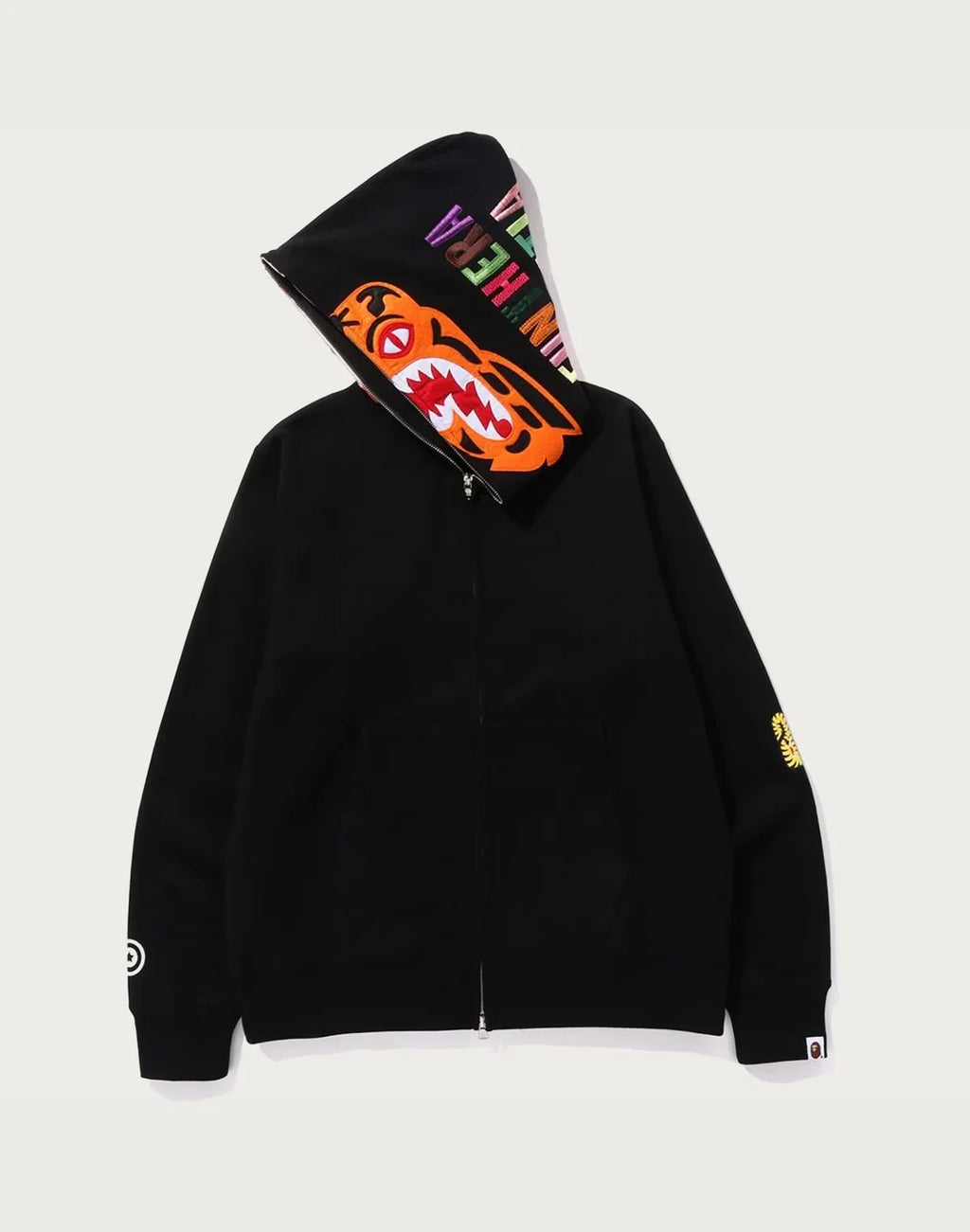 Men's Animal Graphic Full-Zip Hoodie - Black