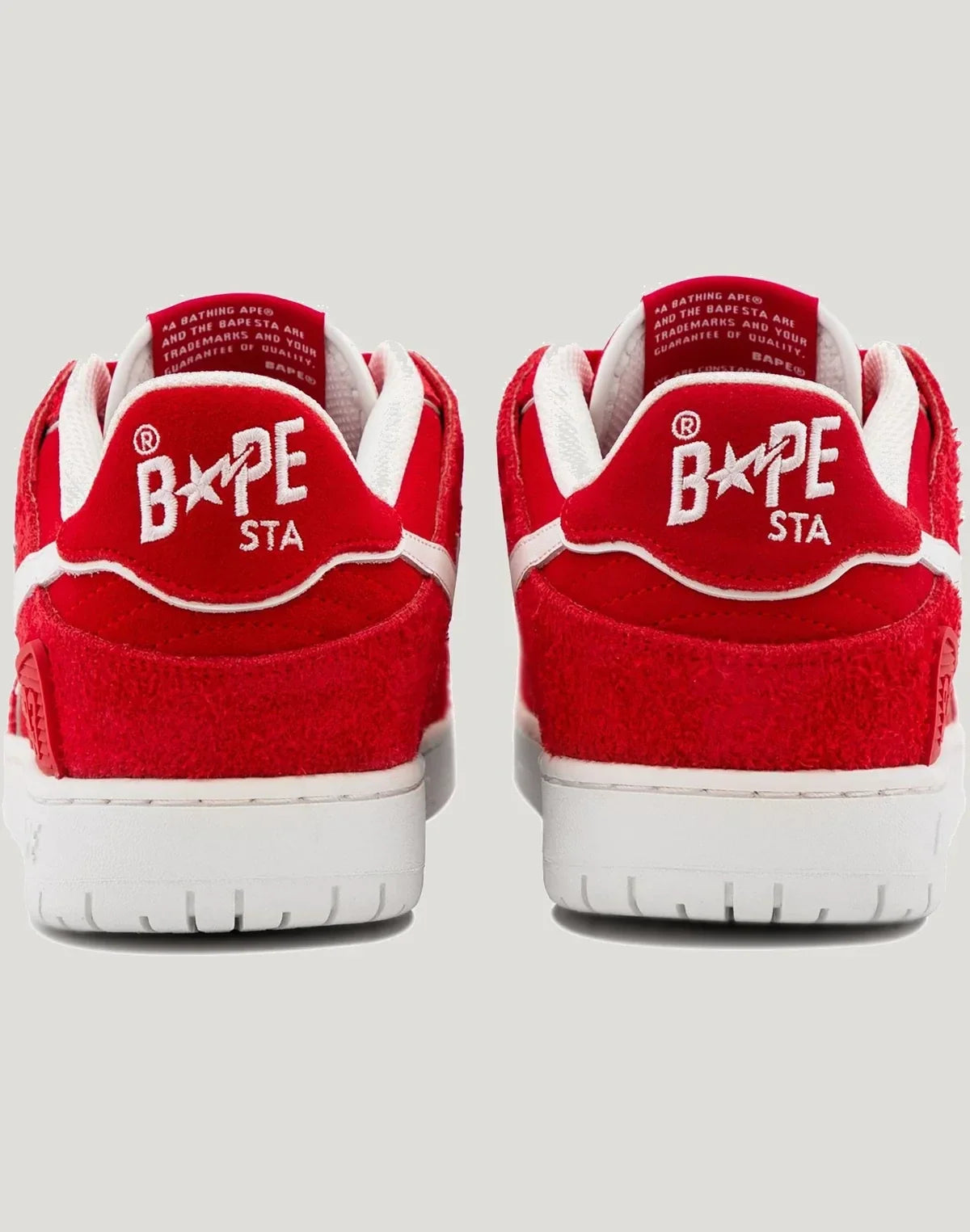 Men's Leather Low Top Sneakers - Red