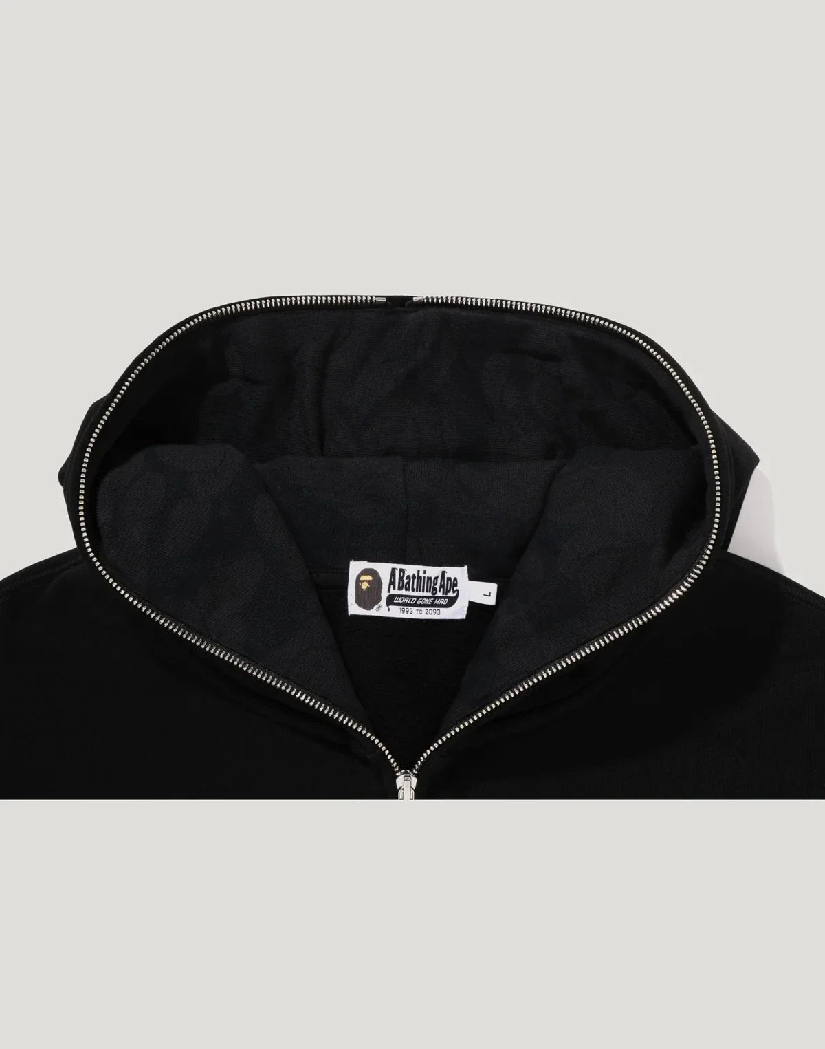 Men's Graphic Full-Zip Hoodie - Black