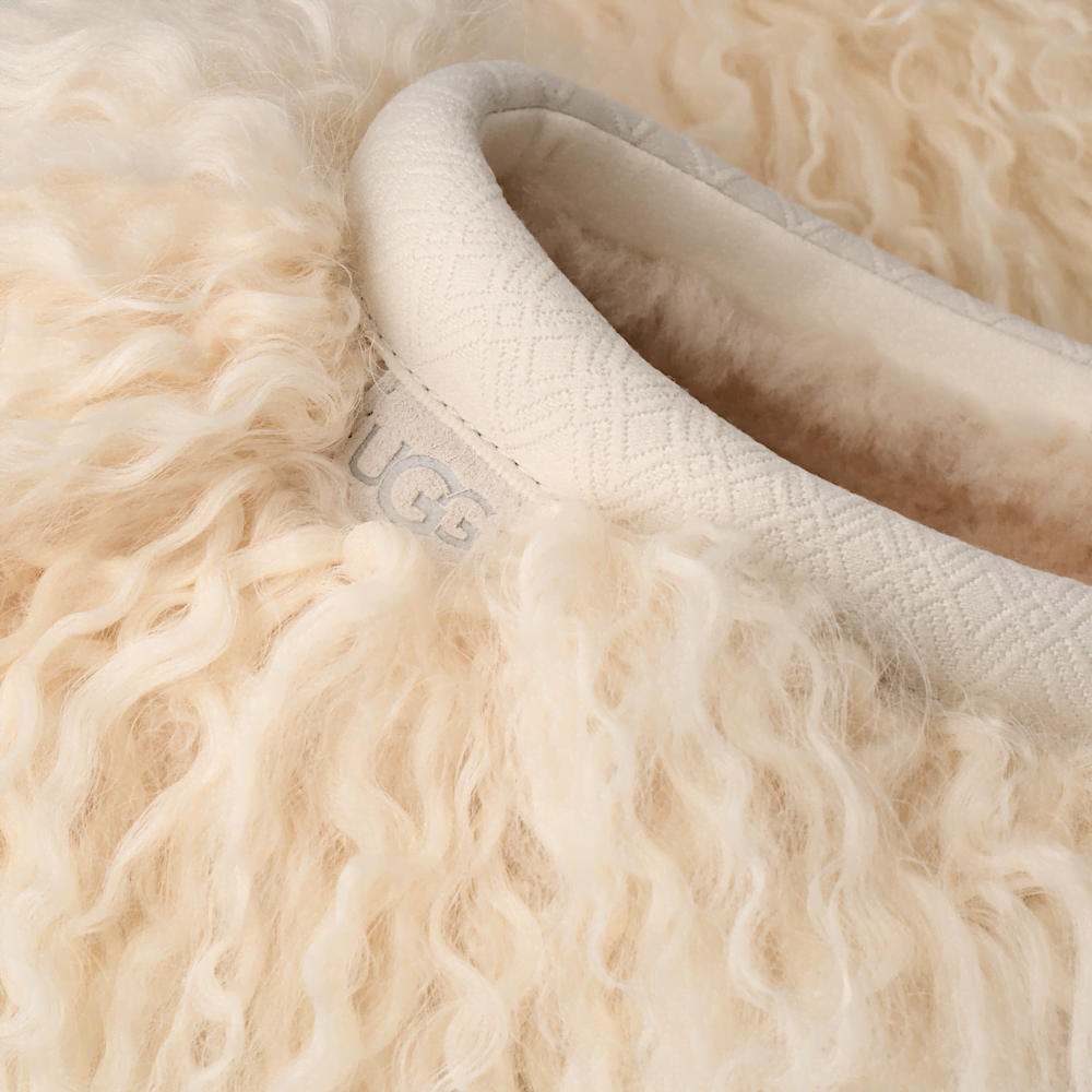 Women's Long Sheepskin Platform Mule - Cream