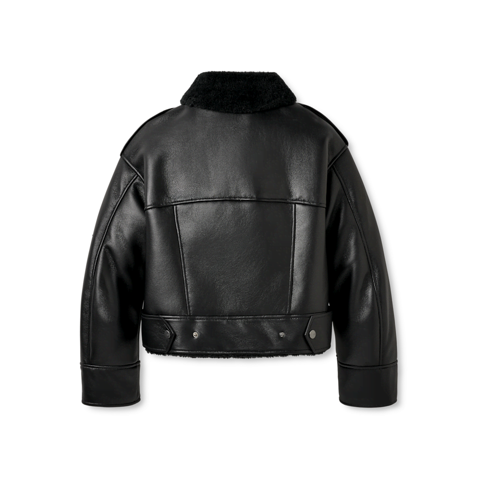 Women's Faux Leather Shearling Moto Jacket