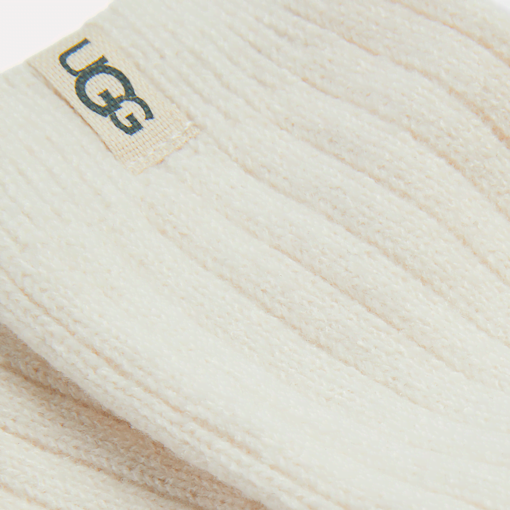 Women's Rib Knit Slouchy Crew Socks - Sand