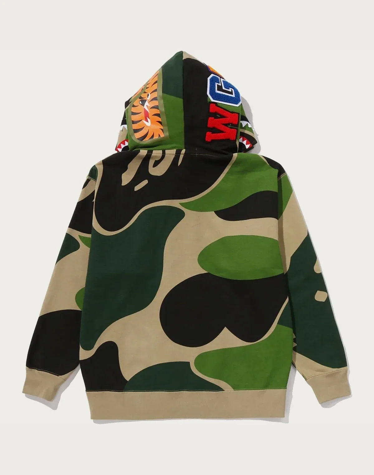 Relaxed Cotton Camo Full-Zip Hoodie - Blue